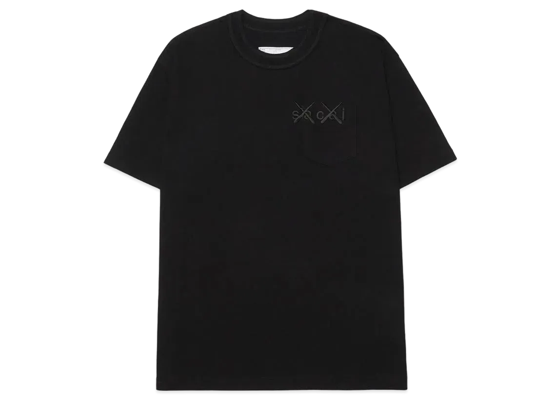 sacai KAWS Embroidery T-Shirt "Black"