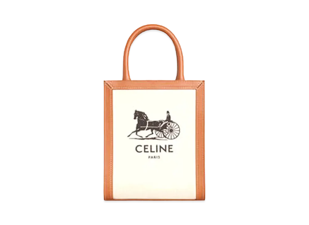 CELINE Mini Vertical Cabas Celine Sulky Print "Natural"
