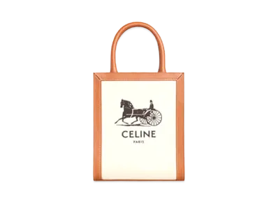CELINE Mini Vertical Cabas Celine Sulky Print "Natural"