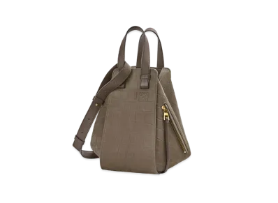 LOEWE Small Hammock Bag Embossed Nubuck "Olive Green"