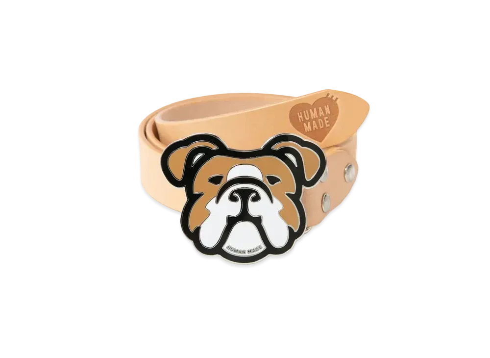HUMAN MADE BULLDOG LEATHER BELT "Brown"