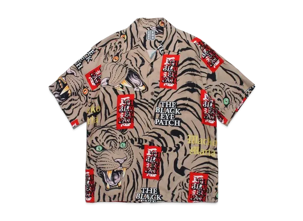 BlackEyePatch WACKO MARIA TIM LEHI Hawaiian Shirt "Beige"