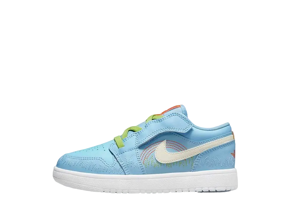 ナイキ PS エアジョーダン1 ロー ALT SE "サイキック ブルー/ヴィヴィッド グリーン/セイフティ オレンジ/セイル"(キッズ)