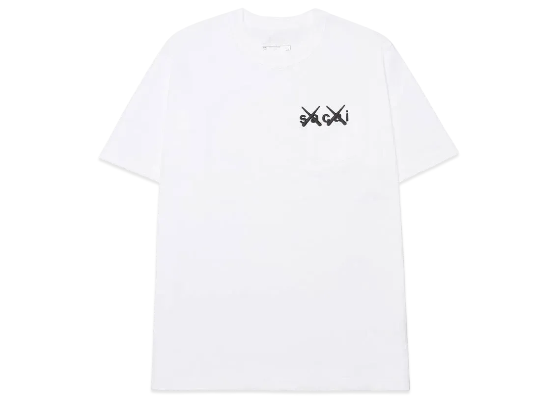 sacai KAWS Embroidery T-Shirt "White Black"
