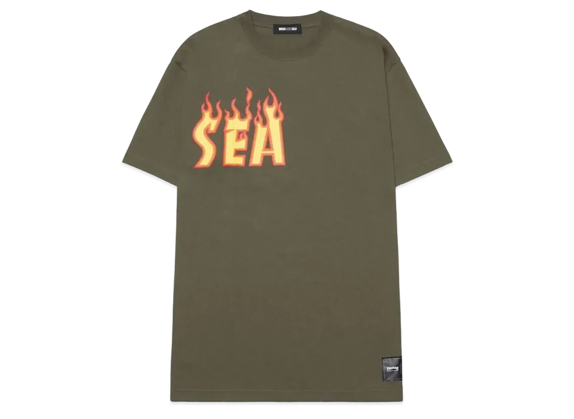 WIND AND SEA x THRASHER magazine (flame) "Khaki"