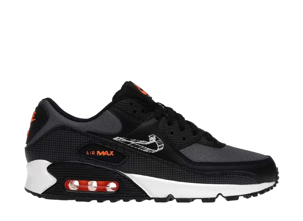 Nike Air Max 90 3D Swoosh "Black/Grey/Orange"