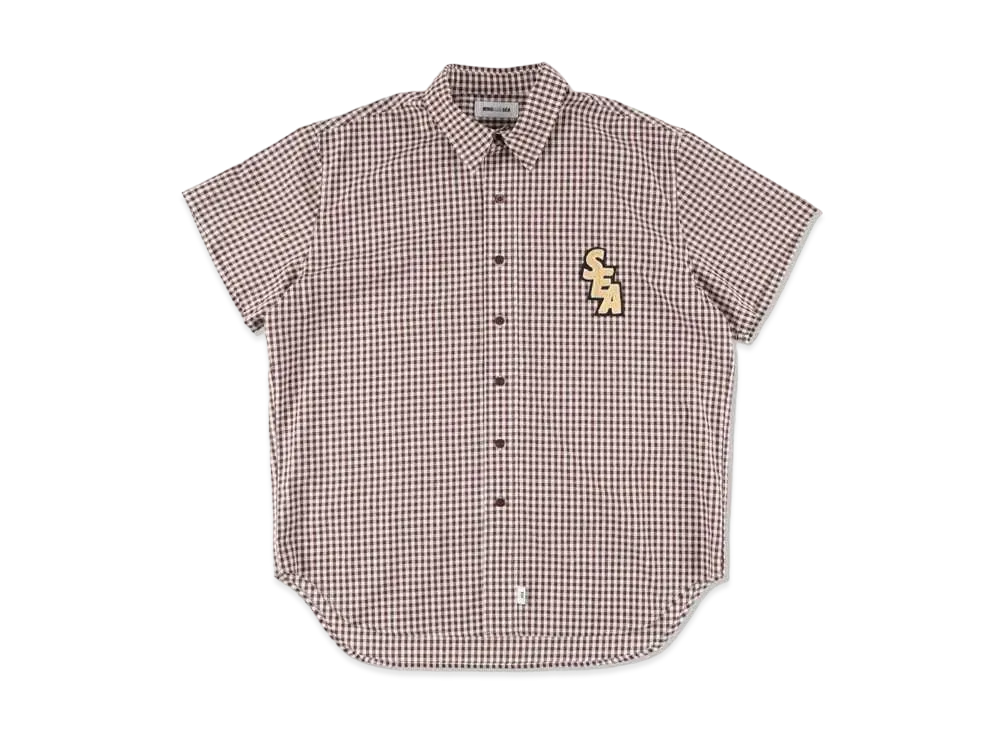 WIND AND SEA S_E_A GINGHAM PLAID S/S SHIRT "Brown"
