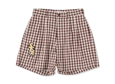 WIND AND SEA S_E_A GINGHAM PLAID SHORTS "Brown"