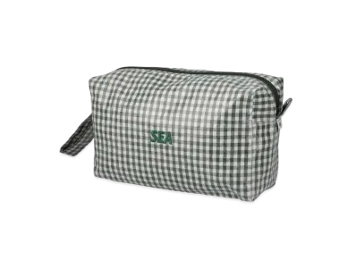 WIND AND SEA S_E_A GINGHAM DOPP KIT POUCH "Green"