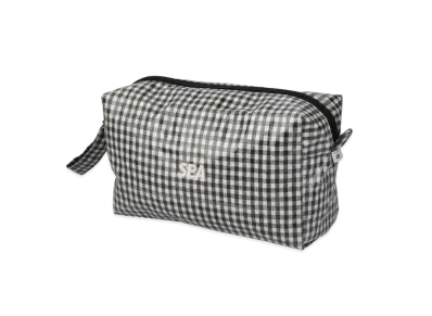WIND AND SEA S_E_A GINGHAM DOPP KIT POUCH "Black"