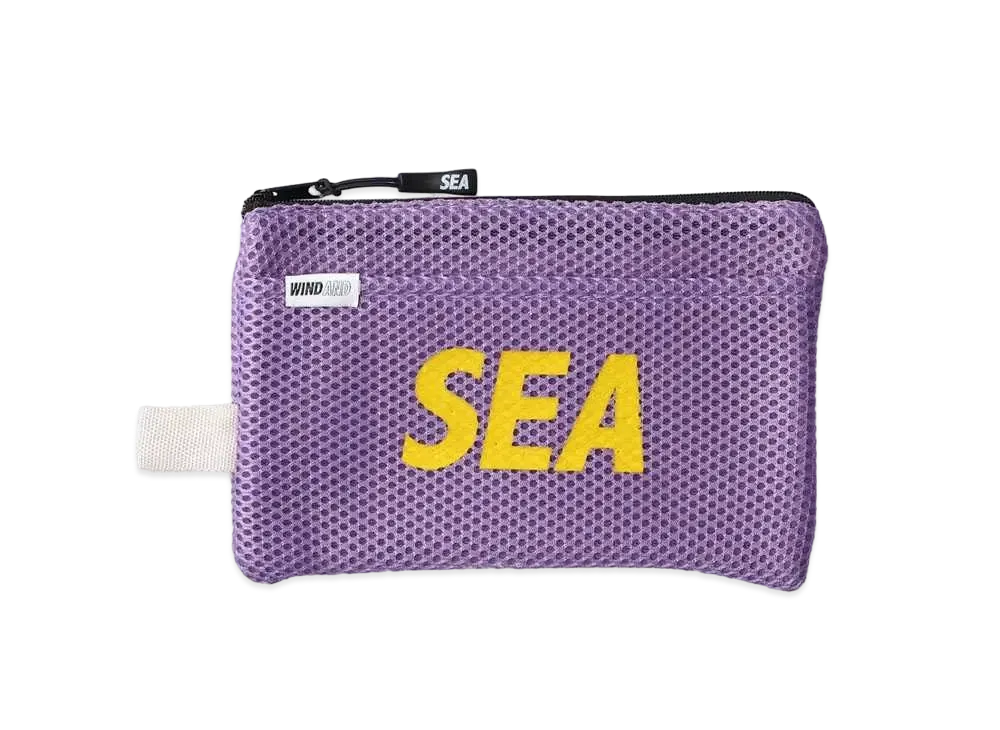 WIND AND SEA MESH ZIPPER POUCH "Purple"