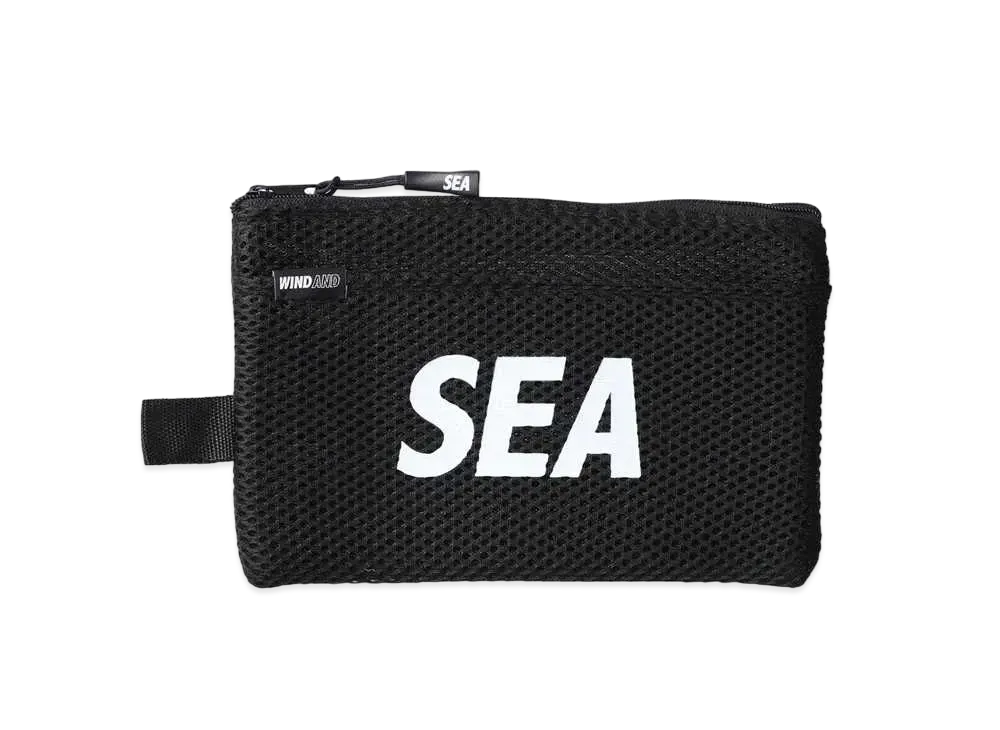 WIND AND SEA MESH ZIPPER POUCH "Black"