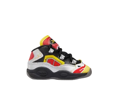 Power Rangers × Reebok TD Question Mid Megazord "Black/Silver Metallic/Vector Red"