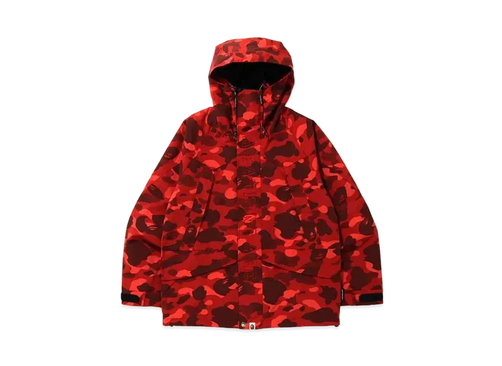 A BATHING APE COLOR CAMO SNOWBOARD JACKET "Red"