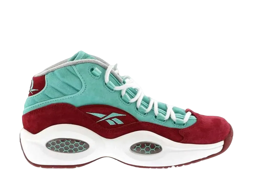 SNS × リーボック クエスチョン ミッド シュー アバウト ナッシング "レッド/アクア"