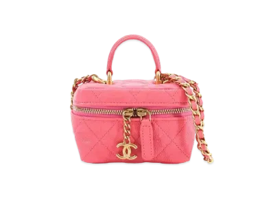 CHANEL Caviar Skin Matelasse Small Vanity "Pink"