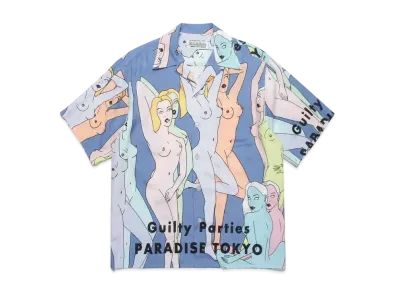 WACKO MARIA PARADISE TOKYO Summer Festival TENGOKUTOKYOHYAKUJOEZU Hawaiian Shirt "Blue"