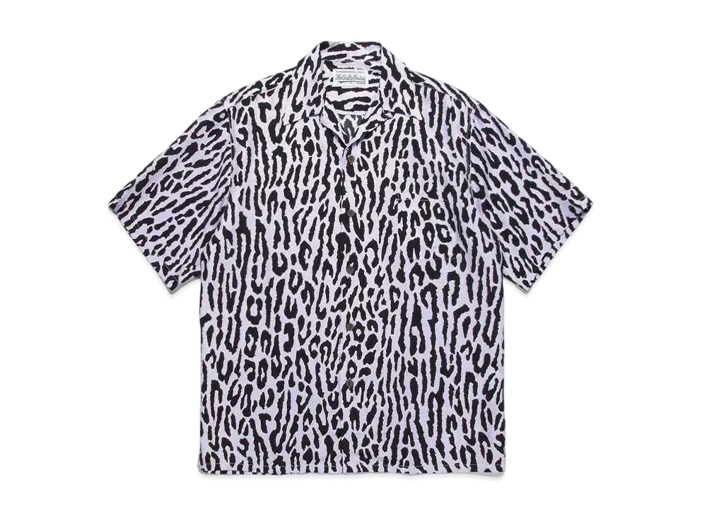 WACKO MARIA PARADISE TOKYO Summer Festival Leopard Open Collar Shirt "Purple"