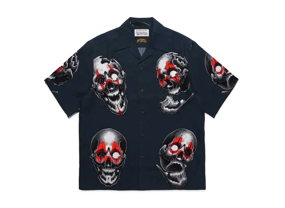 WACKO MARIA 56 Tattoo Studio Hawaiian Shirt "Navy"