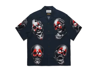 WACKO MARIA 56 Tattoo Studio Hawaiian Shirt "Navy"