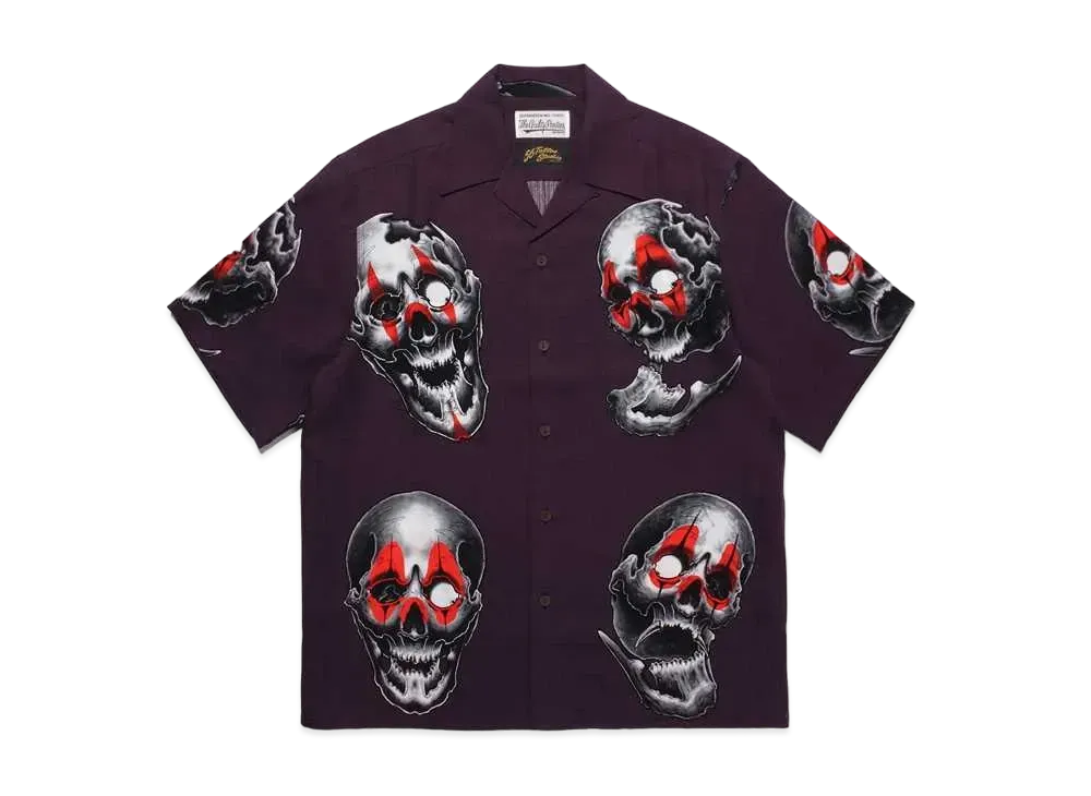 WACKO MARIA 56 Tattoo Studio Hawaiian Shirt "Purple"
