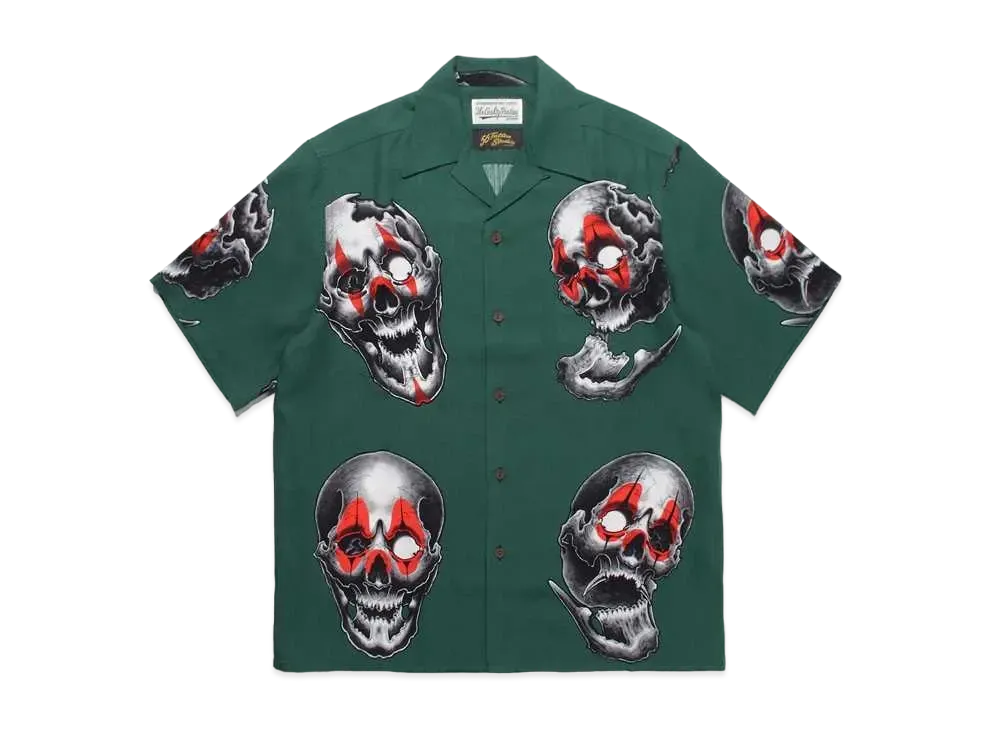 WACKO MARIA 56 Tattoo Studio Hawaiian Shirt "Green"
