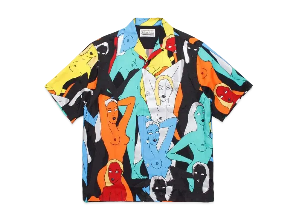 WACKO MARIA TENGOKUTOKYOHYAKUJOEZU Hawaiian Shirt "Black"