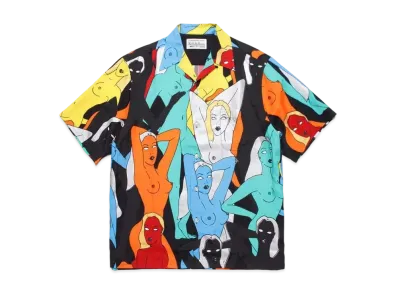 WACKO MARIA TENGOKUTOKYOHYAKUJOEZU Hawaiian Shirt "Black"