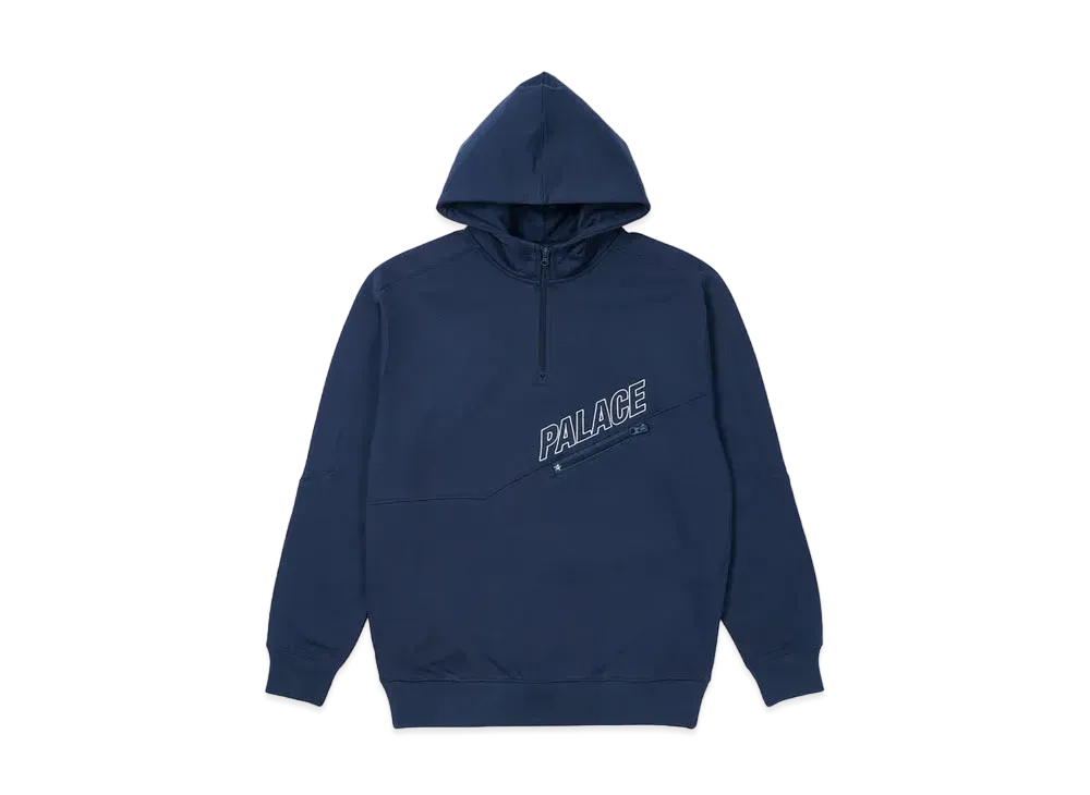PALACE SLANT 1/4 ZIP HOOD "Blue"