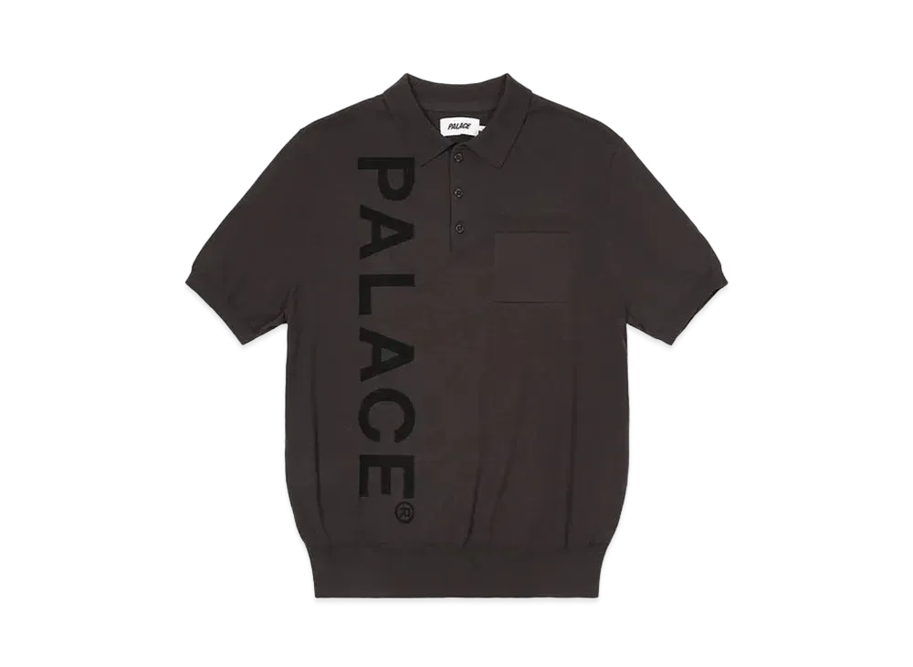 PALACE INTARSIA FONT POLO "Black"
