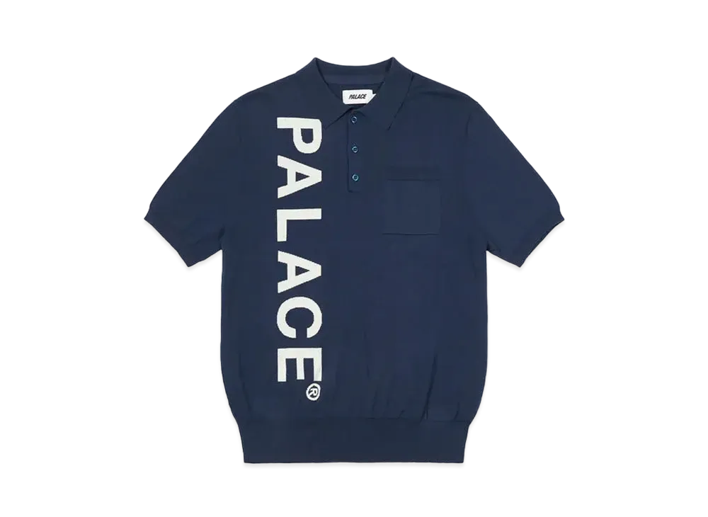 PALACE INTARSIA FONT POLO "Navy"