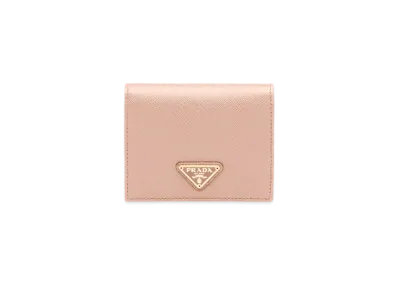 PRADA Small Saffiano Leather Wallet "Pink Beige"