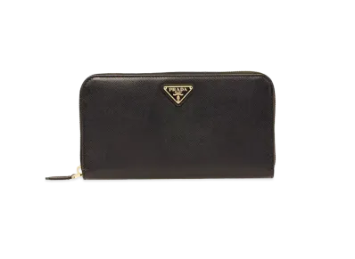 PRADA Large Saffiano Leather Wallet "Black"