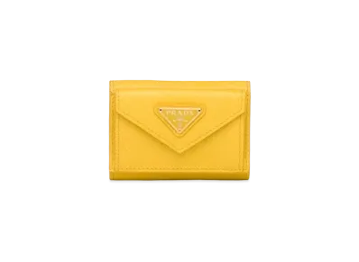 PRADA Small Saffiano Leather Wallet "Yellow"