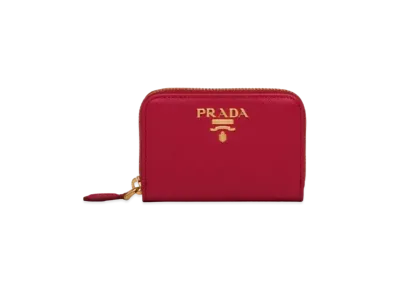 PRADA Saffiano Leather Card Holder "Red"