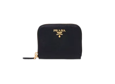 PRADA Saffiano Leather Coin Purse "Black"