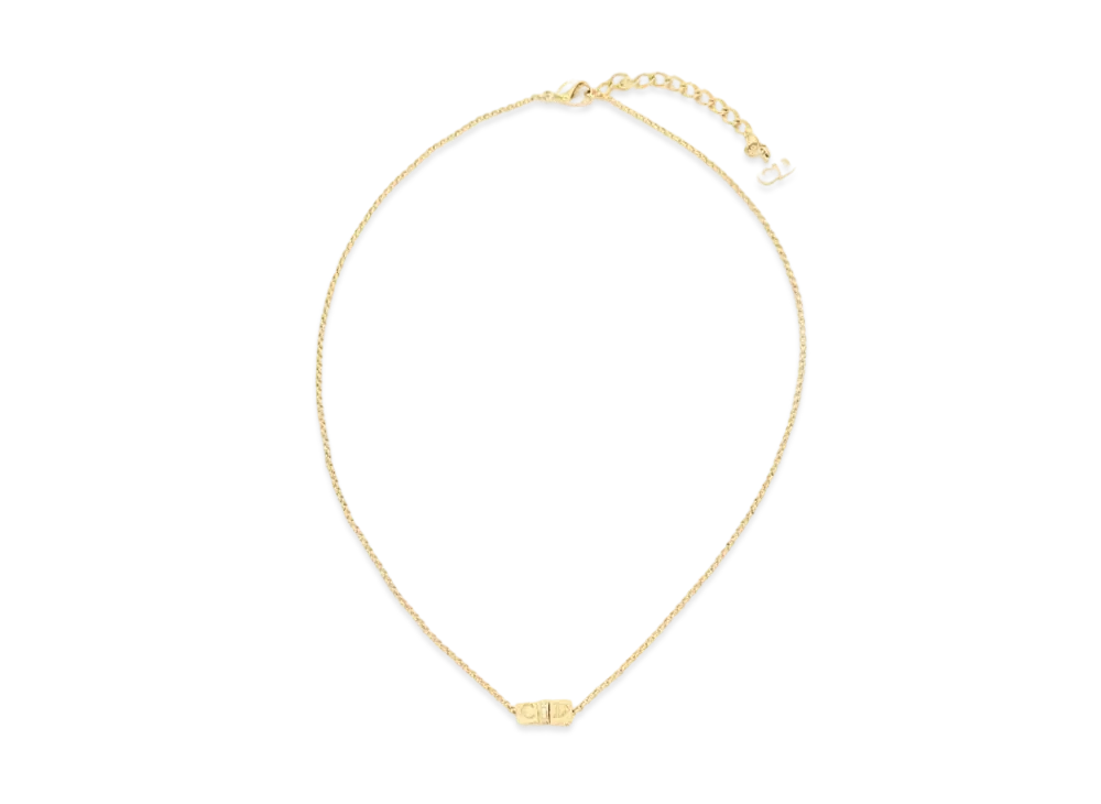 ディオール CD ロゴ キューブ ネックレス "ゴールド"