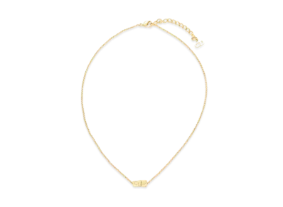Dior CD Logo Cube Necklace "Gold"