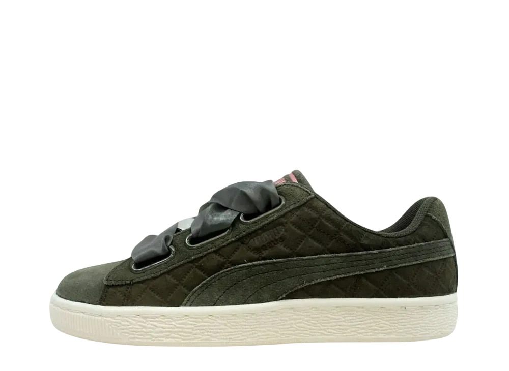プーマ ウィメンズ スウェード ハート クイルト "オリーブ ナイト"