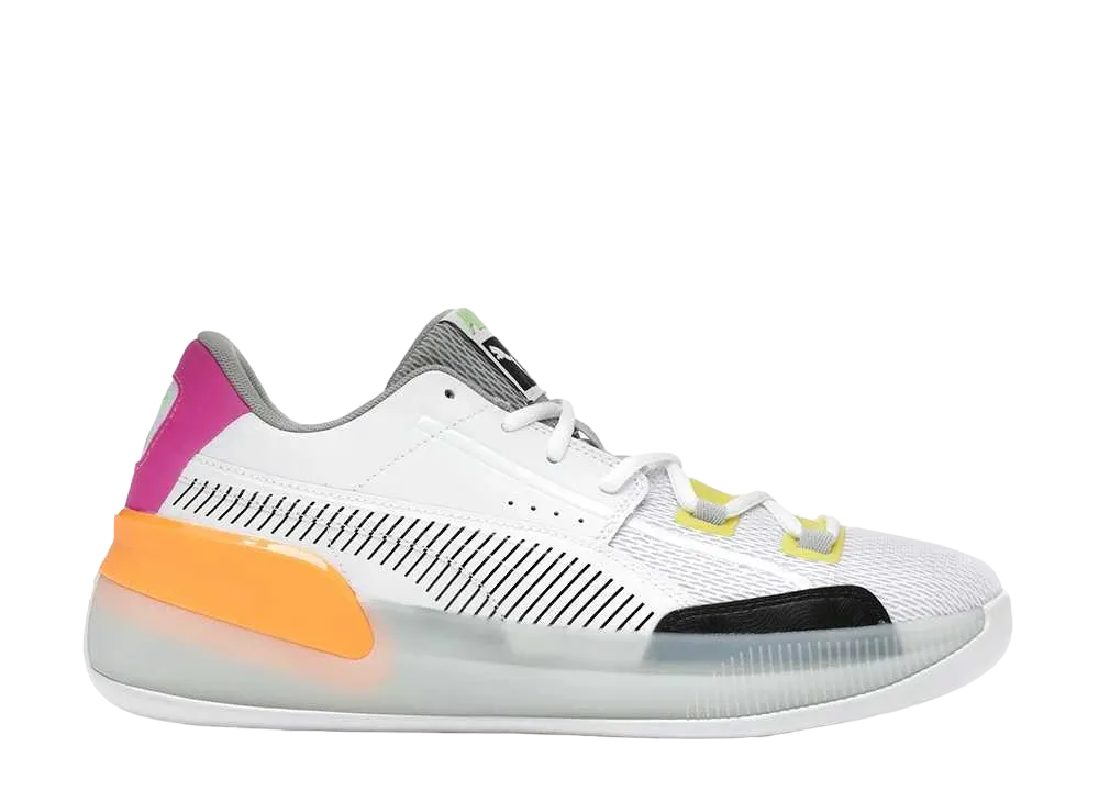 プーマ クライド ハードウッド レトロ ファンタジー "プーマ ホワイト/オレンジ ポップ"