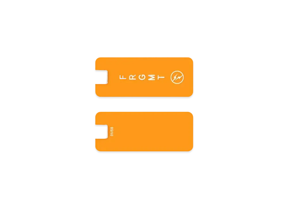 FRAGMENT CUSTOM BACK FRGMT Luggage Tag "Neon Orange"