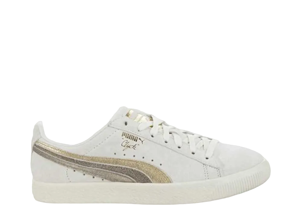 プーマ ウィメンズ クライド メタル レザー "ウィスパー ホワイト ゴールド ブロンズ"