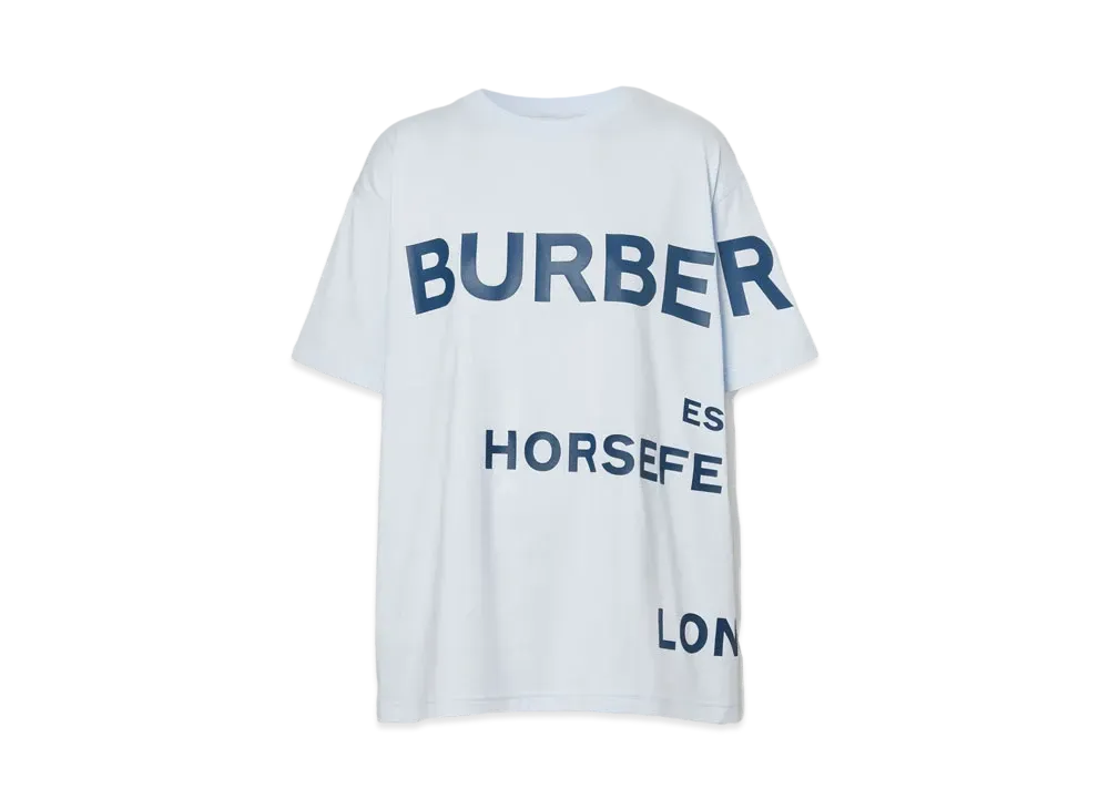 BURBERRY Horseferry Print Cotton Oversized T-shirt "Blue"