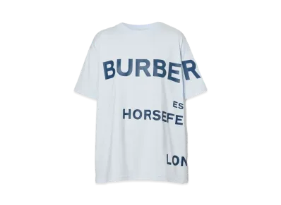 BURBERRY Horseferry Print Cotton Oversized T-shirt "Blue"