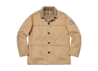 Supreme Reversible Faux Suede Leopard Coat "Tan"