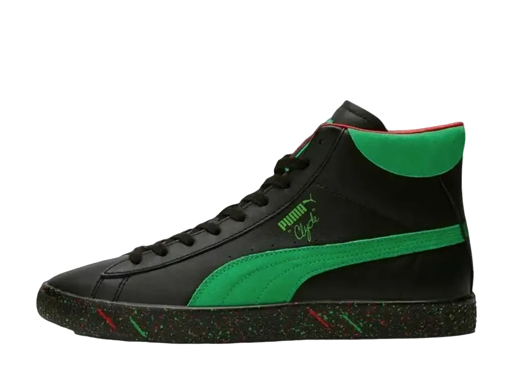 プーマ クライド ミッド Elf "プーマ ブラック/ブライト グリーン"