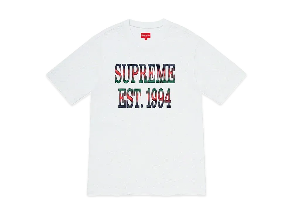 Supreme Cotton Mesh Gradient Logo S/S Top "White"