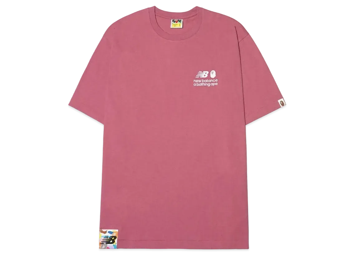 A BATHING APE x NEW BALANCE APE HEAD RELAXED FIT TEE "Red"