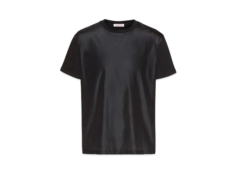 Valentino Washed Taffeta Panel T-Shirt "Black"