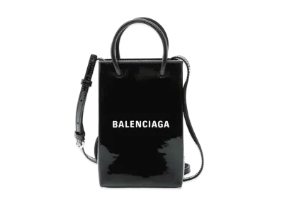 BALENCIAGA Mini Shopping Bag Patent Leather "Black"